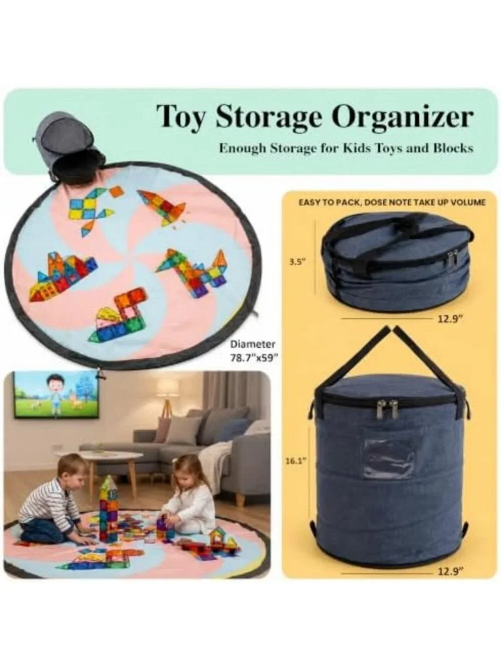 Magnetic Building Tiles Set, 138-Piece Creative Play for Kids Ages 4-8